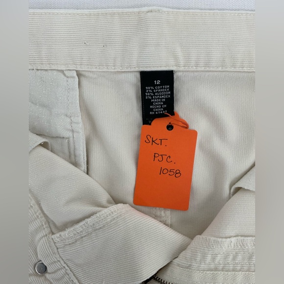 Polo Jeans Co Ralph Lauren Corduroy Cargo Skirt Women’s 12 Ivory Utility - Picture 8 of 9